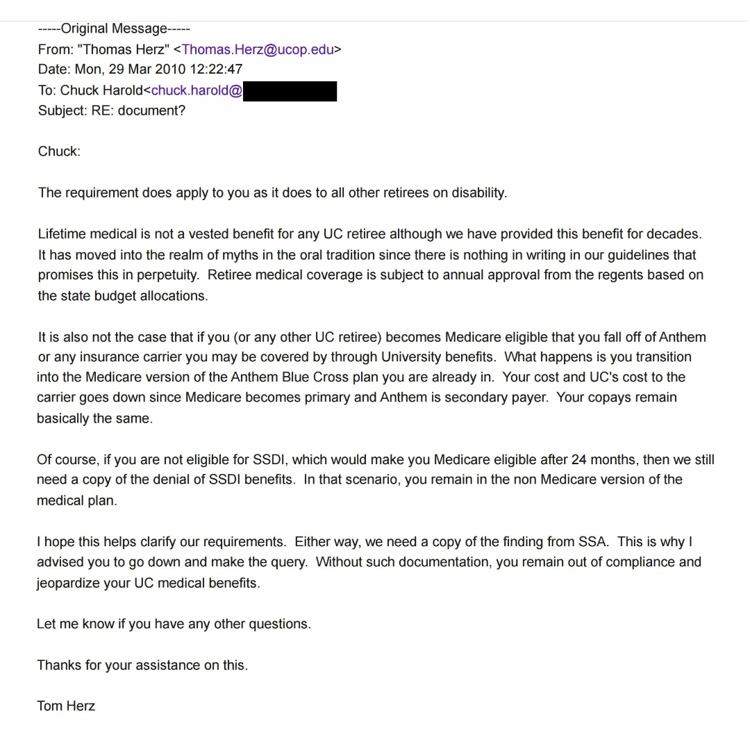 Thomas Herz email dated March 29, 2010 at 12:22 PM &mdash; the complete email containing all five Shea-parallel statements